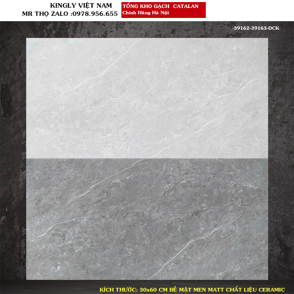 Gạch ốp tường vân xi măng 30x60 Catalan 39162-39163 Loại A1